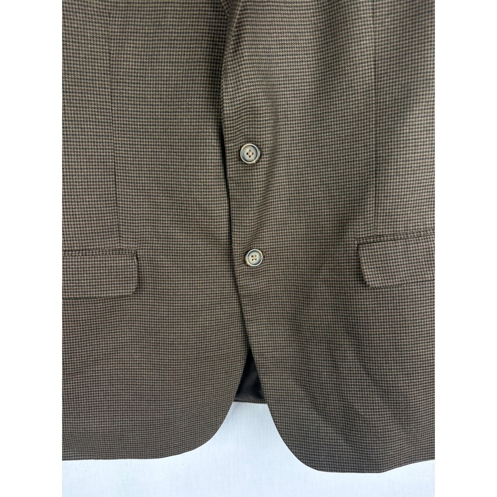 Mens Chaps 44R Brown Houndstooth Two Button Blazer Sport Coat Jacket Micro - Picture 7 of 16